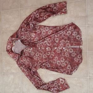 Vintage Funky Floral button down top